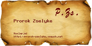Prorok Zselyke névjegykártya
